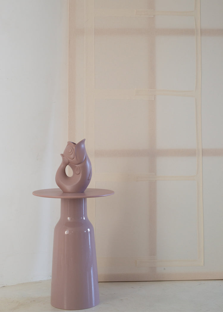 Carafe GlouGlou - Faïencerie de Charolles-  rose-mat- fabrication artisanale